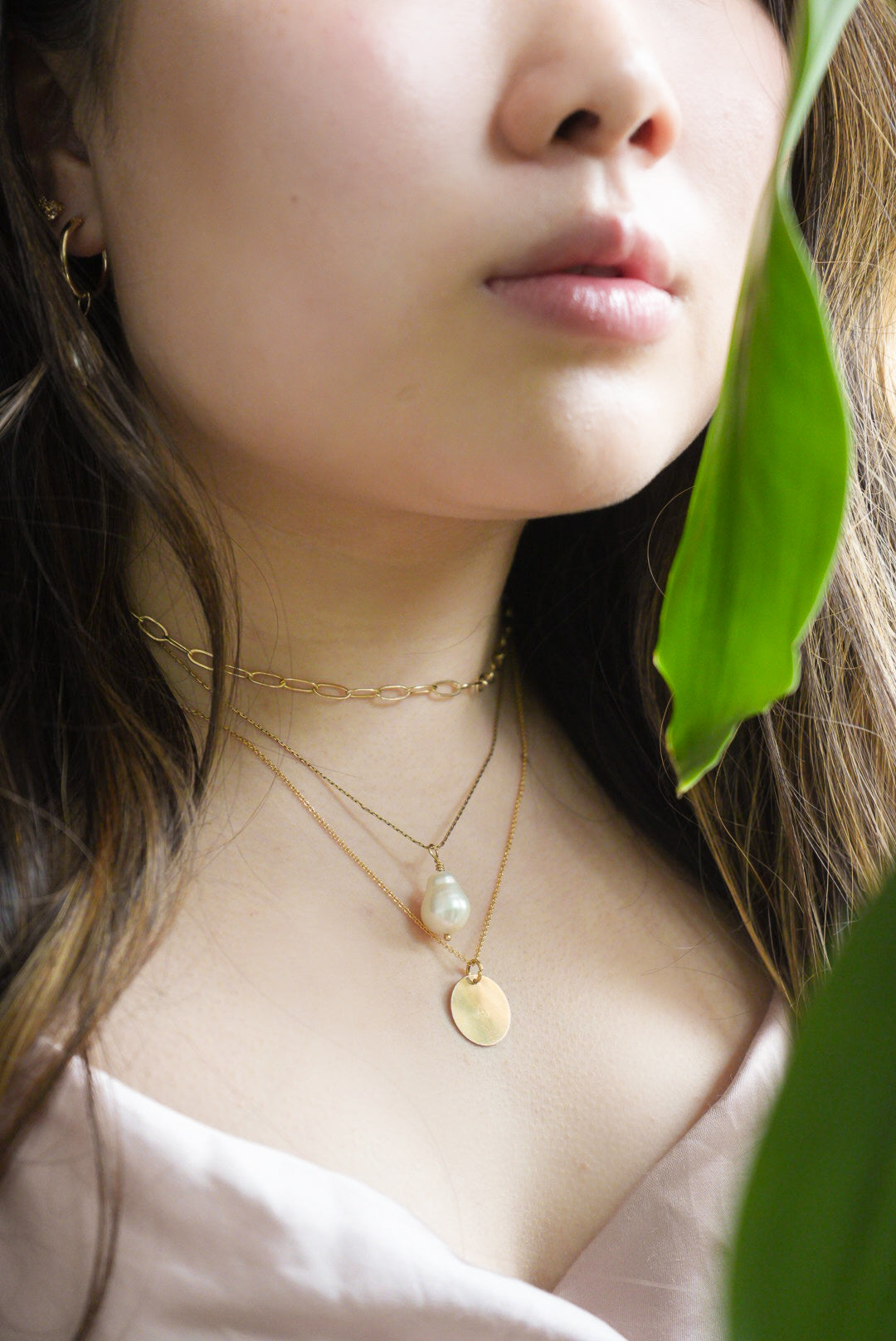Gold Filled Baroque Pearl Pendant and Necklace