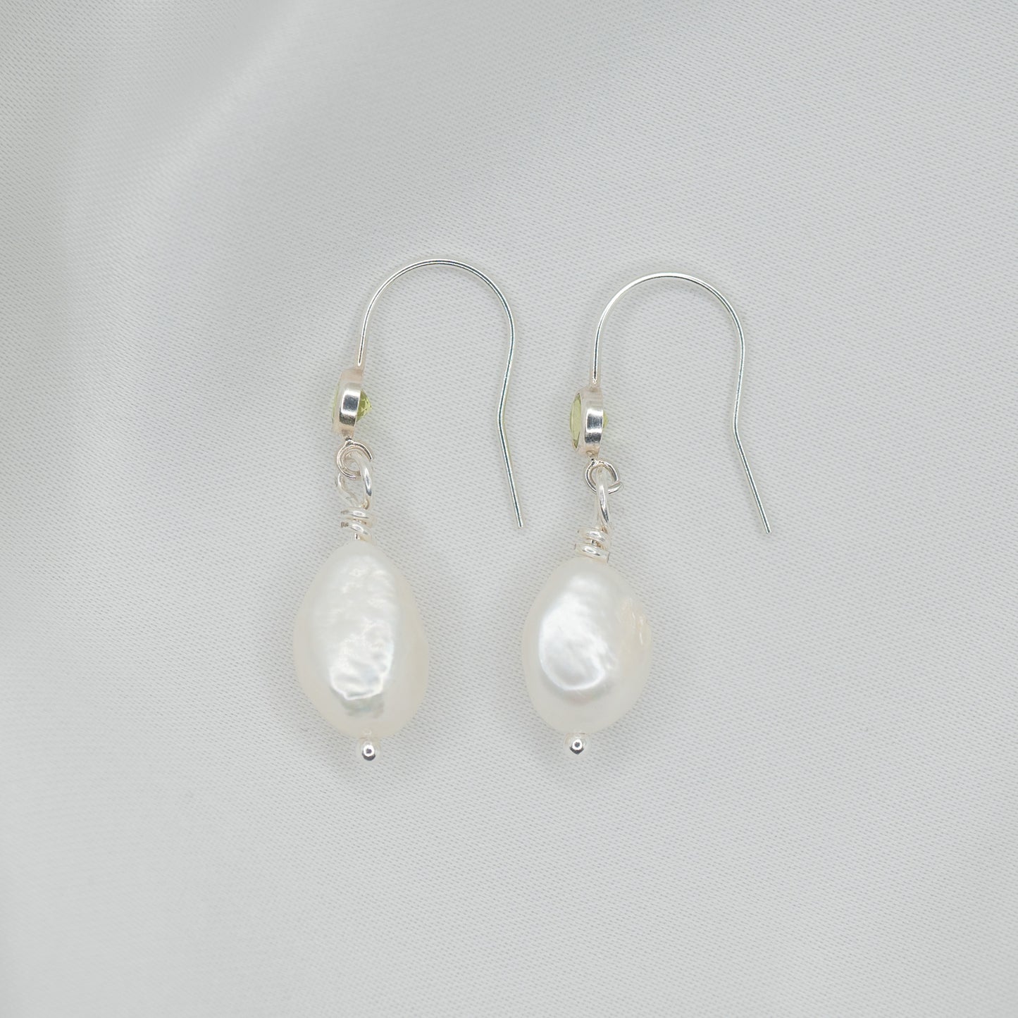 Sterling Silver Peridot Drop Earrings