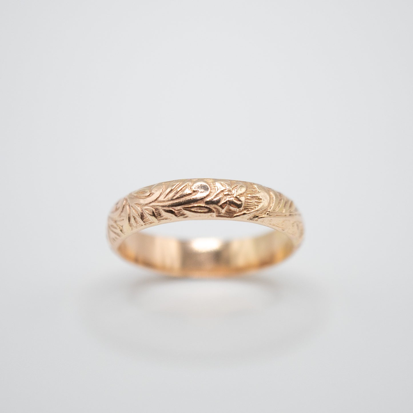 Gold Filled Vintage Pattern Ring - shot on white - front view