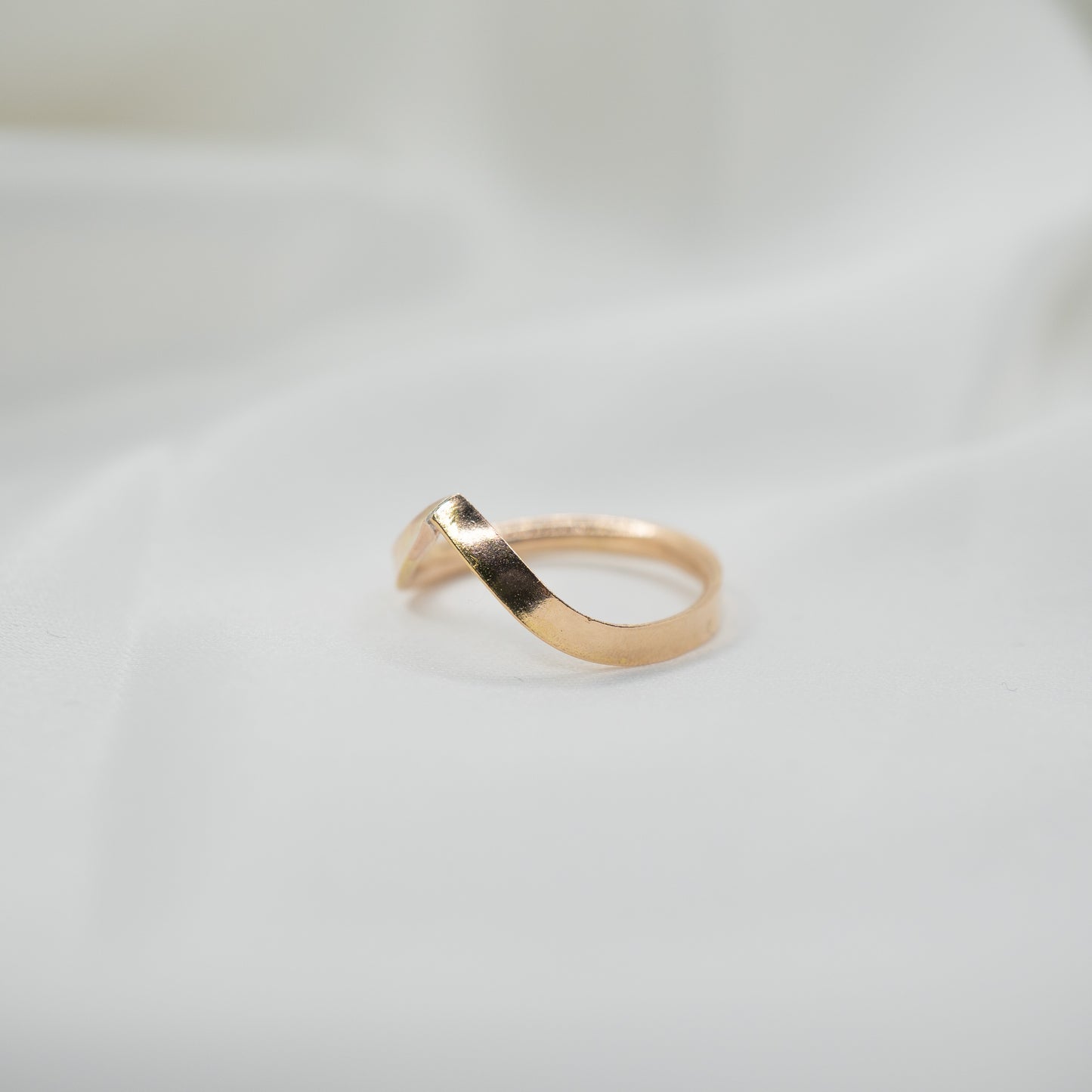 Gold Filled Chevron Ring - shot on white - side left