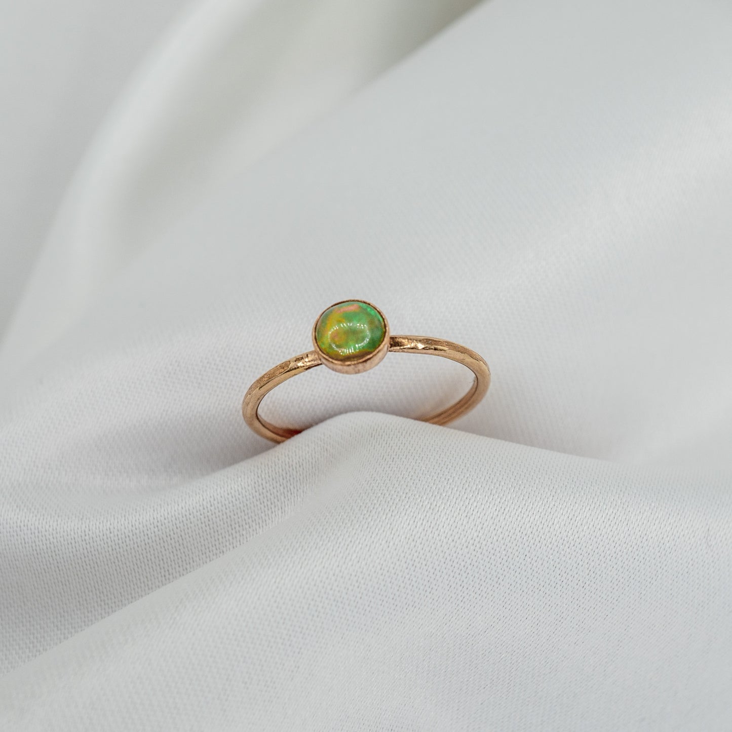 Gold Filled Opal Ring - shot on white - top view