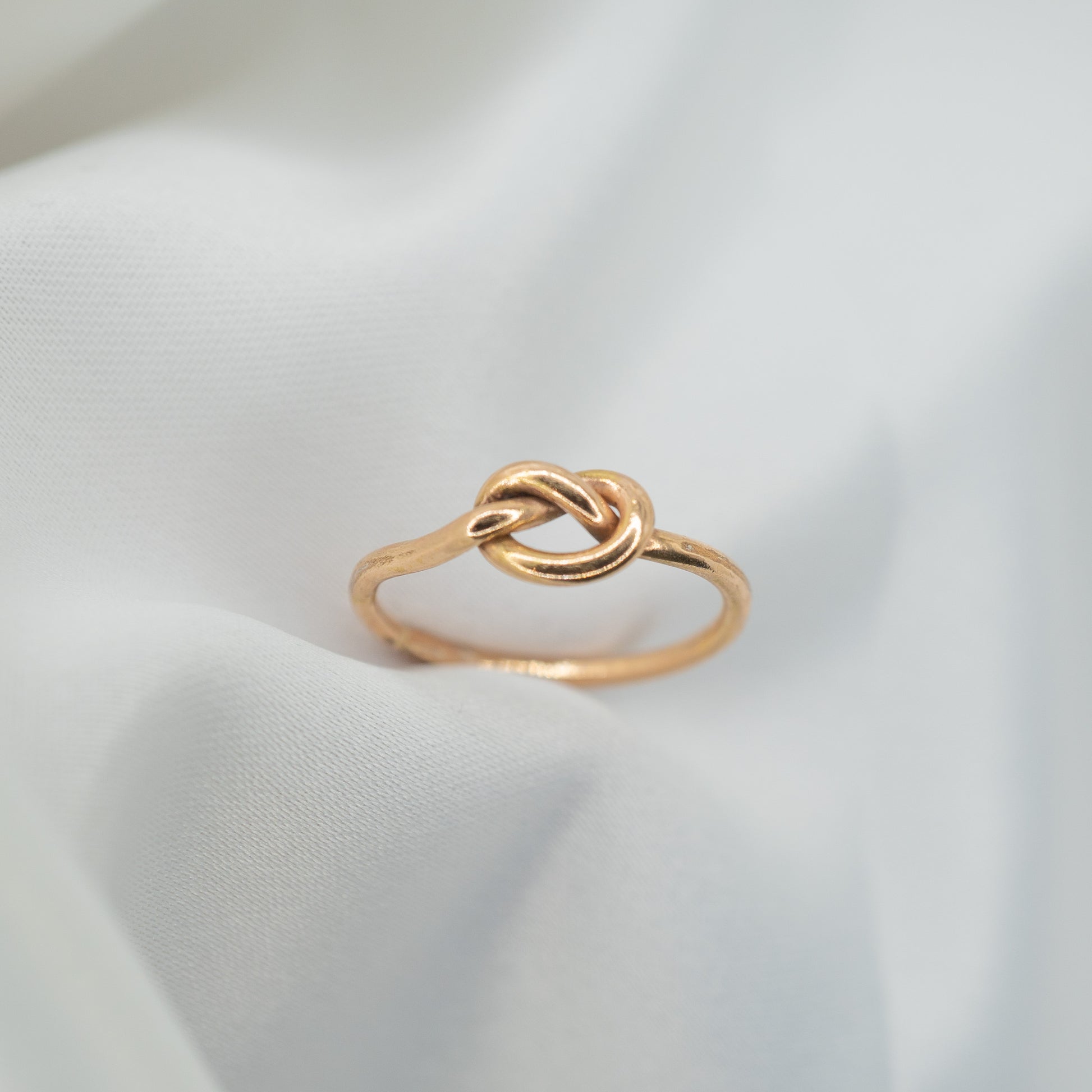 Gold Filled Knot Ring - shot on white - top view