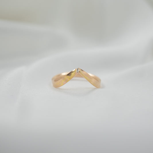 Gold Filled Chevron Ring - shot on white - front