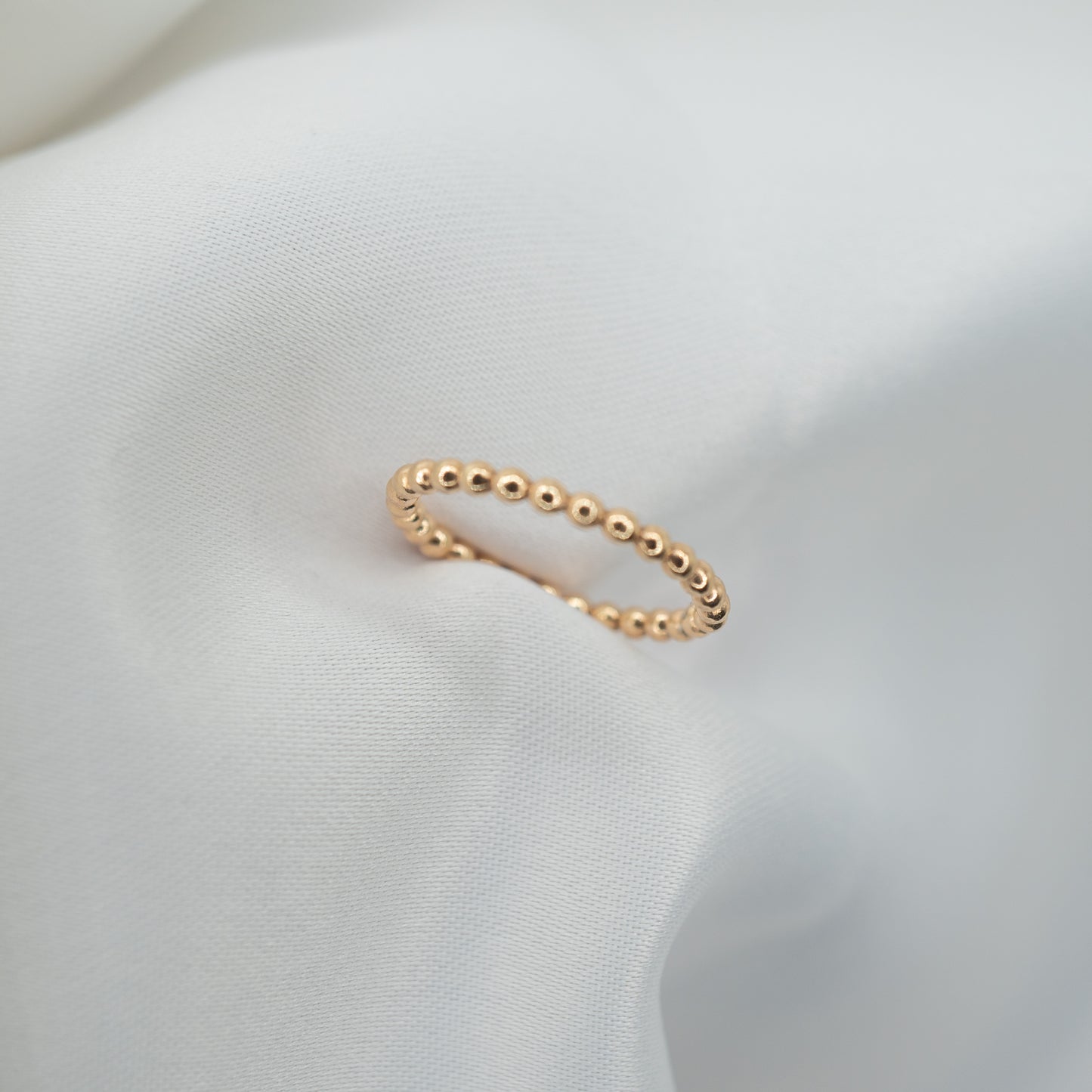 Gold Filled Beaded Ring - shot on white - front