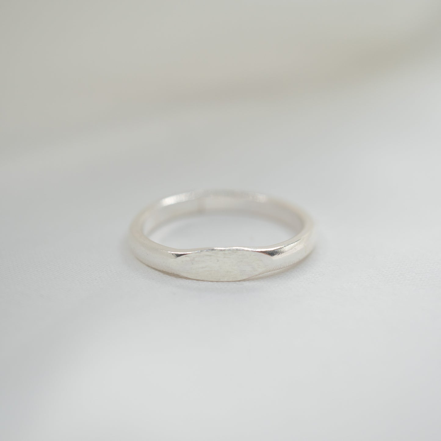 Sterling Silver Mini Signet Ring - shot on white - front view