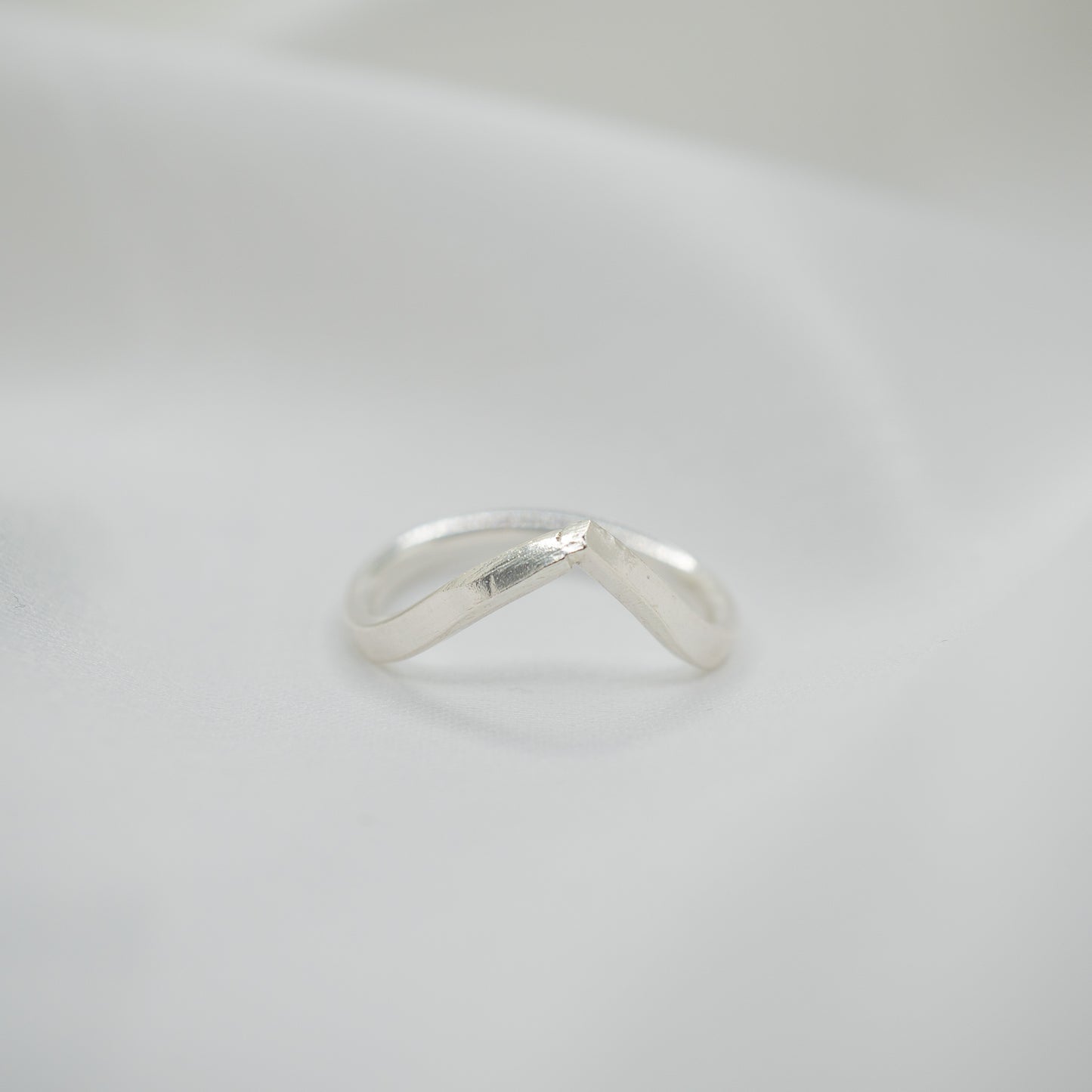 Sterling Silver Chevron Ring - shot on white - front view