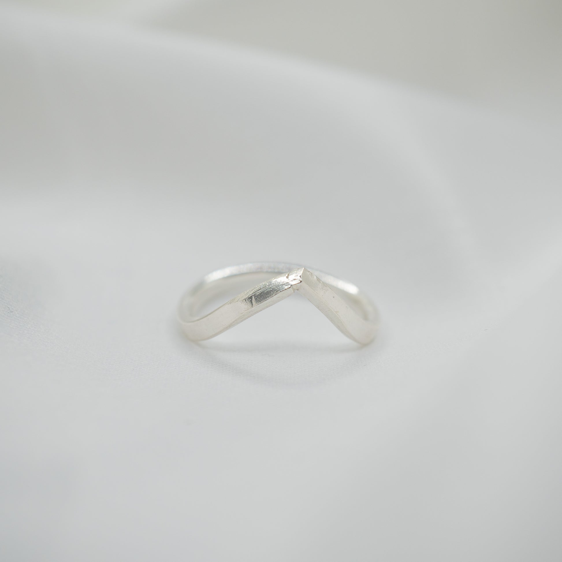 Sterling Silver Chevron Ring - shot on white - front view