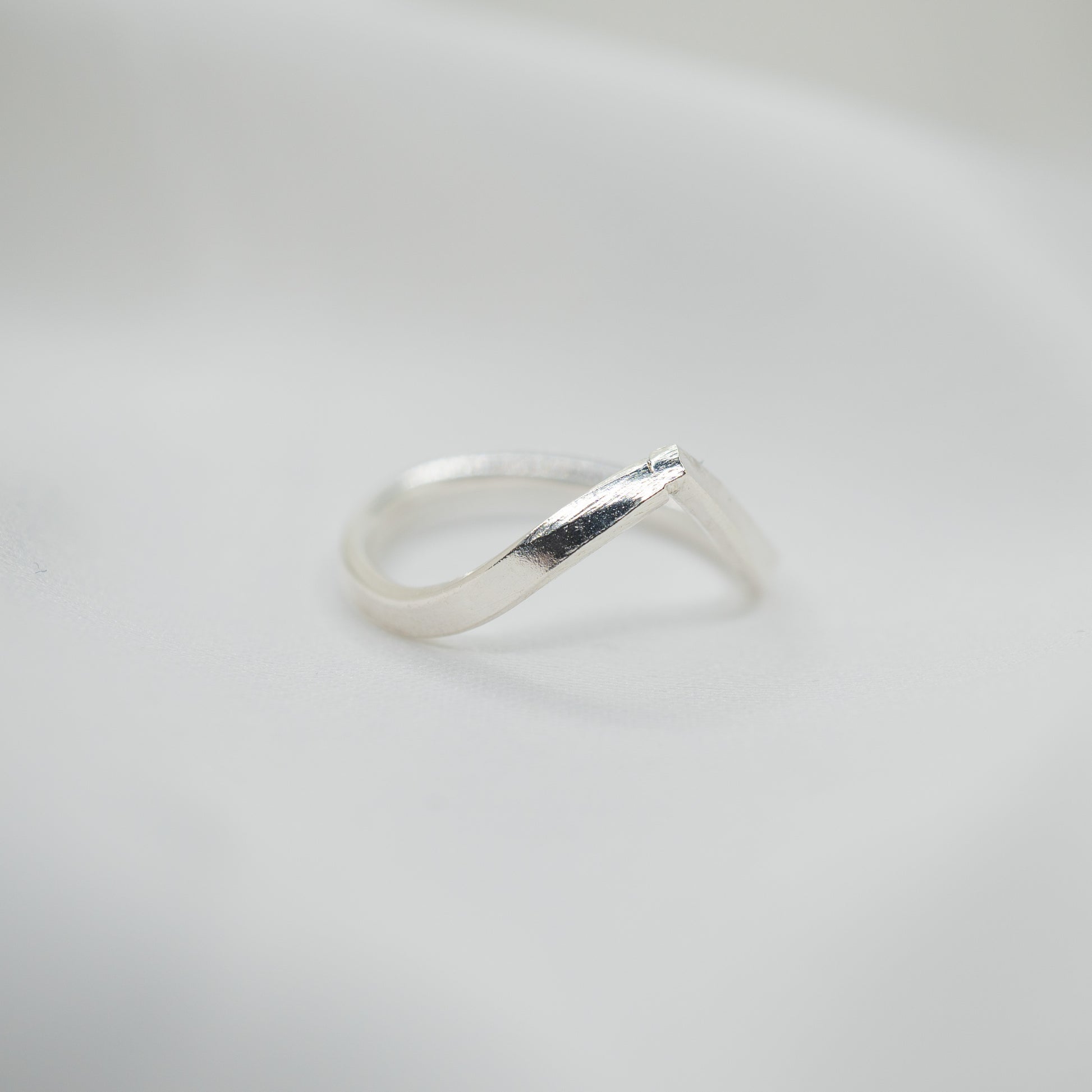 Sterling Silver Chevron Ring - shot on white - side right